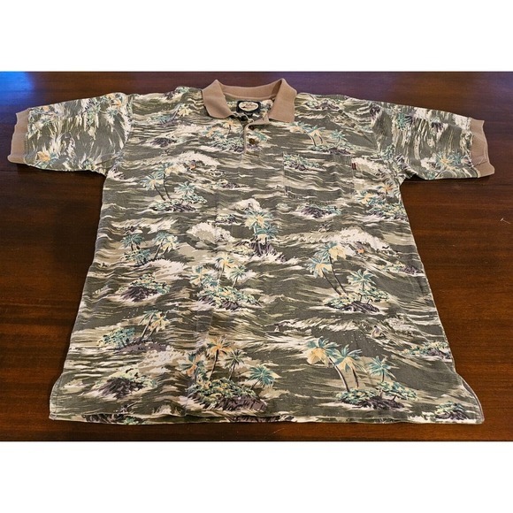 Tommy Bahama Other - Vintage Tommy Bahama 3 button Polo‎ Relax Men's Polo Floral Size L